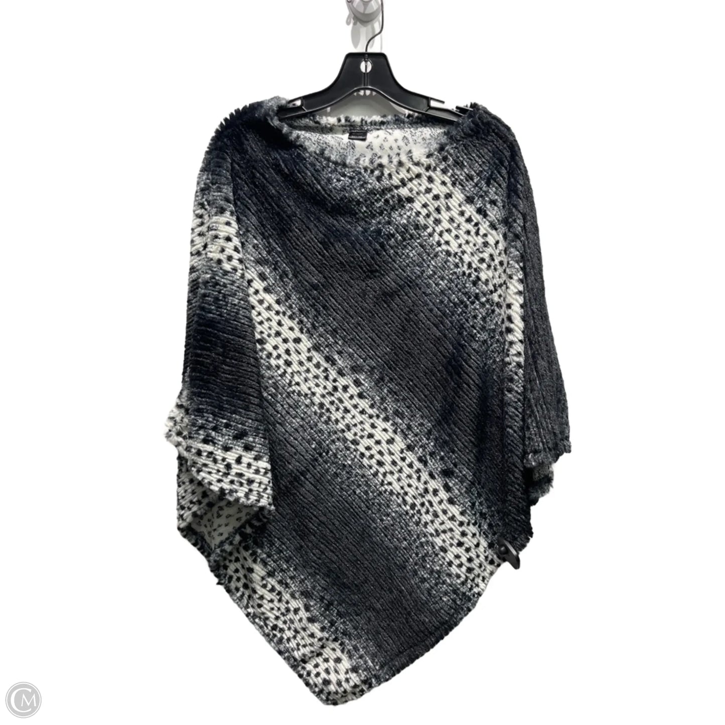 Shawl By Clothes Mentor In Black & Grey, Size: M