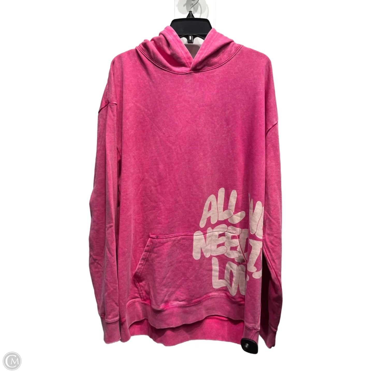 Sweatshirt Hoodie By Clothes Mentor In Pink, Size: 22
