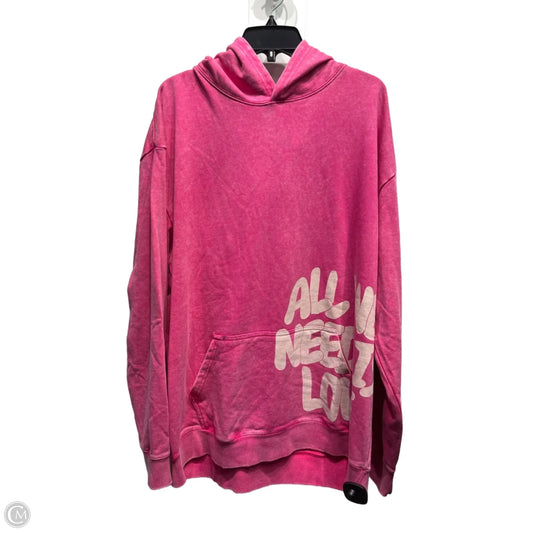 Sweatshirt Hoodie By Clothes Mentor In Pink, Size: 22