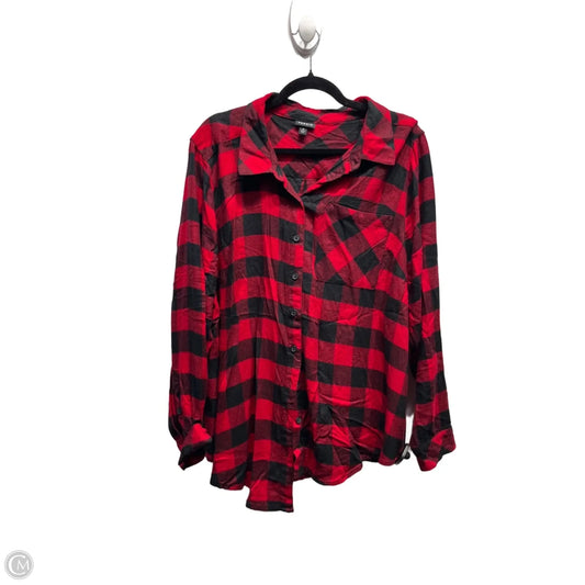 Top Long Sleeve By Torrid In Black & Red, Size: 3x
