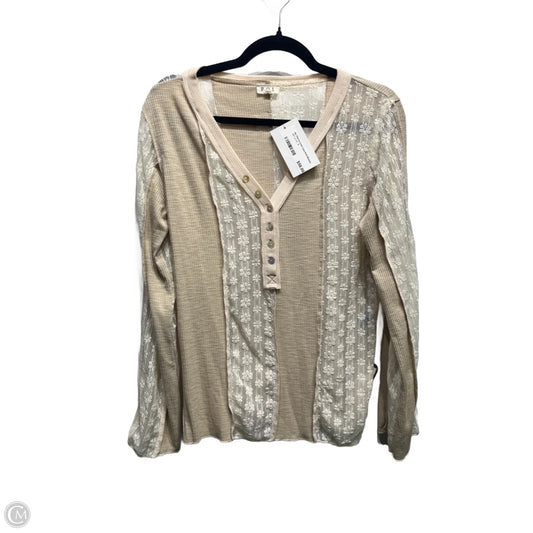 Top Long Sleeve By Pol In Cream, Size: M