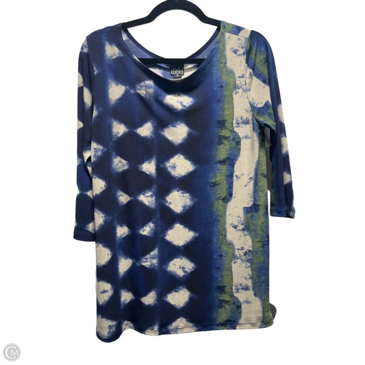 Top 3/4 Sleeve By Clara Sun Woo In Blue & Green, Size: Xs