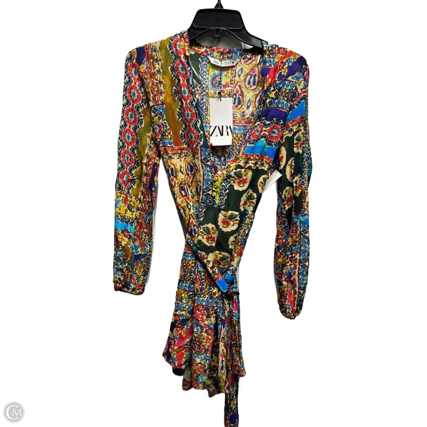 Dress Party Short By Zara In Blue & Red, Size: M