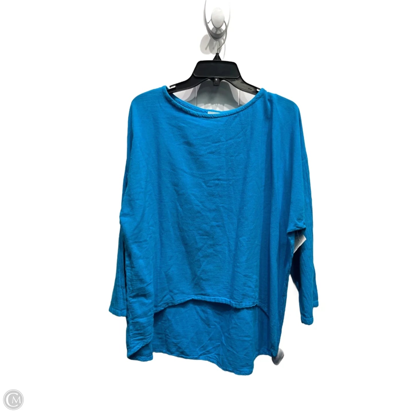 Top 3/4 Sleeve By Oh My Gauze In Blue, Size: 1x