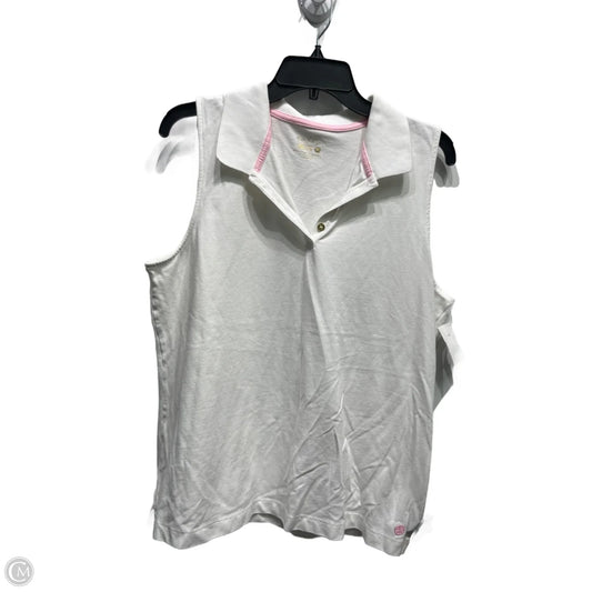 Top Sleeveless Designer By Lilly Pulitzer In White, Size: Xl
