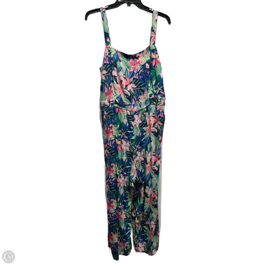 Jumpsuit By Loft In Blue & Green, Size: L