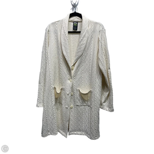 Sweater Cardigan By PURE ESSENCE In Cream, Size: Xl
