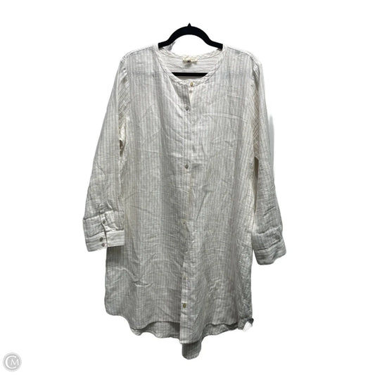 Dress Casual Short By Eileen Fisher In Tan & White, Size: L