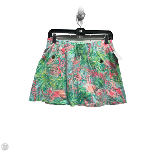 Skort Designer By Lilly Pulitzer In Green & Pink, Size: S