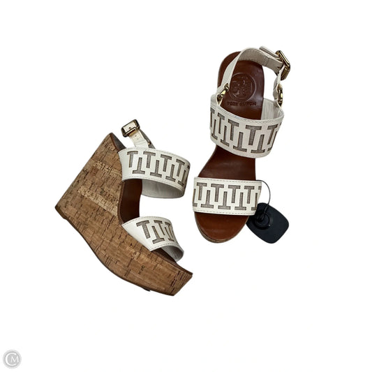 Sandals Designer By Tory Burch In Cream, Size: 5.5