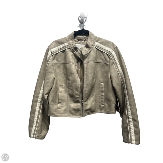Jacket Moto By Ci Sono In Tan, Size: Xl