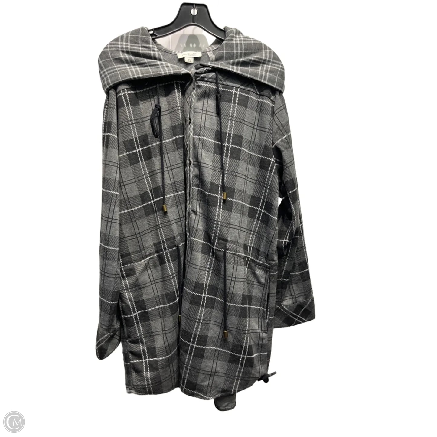 Jacket Shirt By Simply Noelle In Grey, Size: Xxl