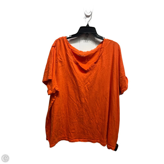 Top Short Sleeve Basic By Ava & Viv In Orange, Size: 3x