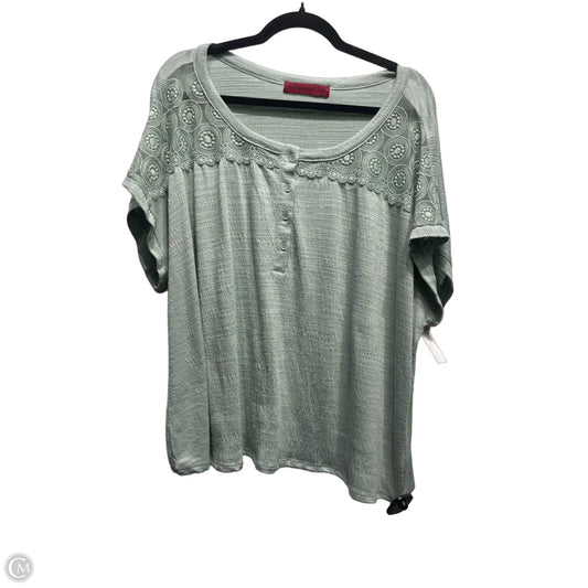 Top Short Sleeve By Love Scarlett In Green, Size: 2x