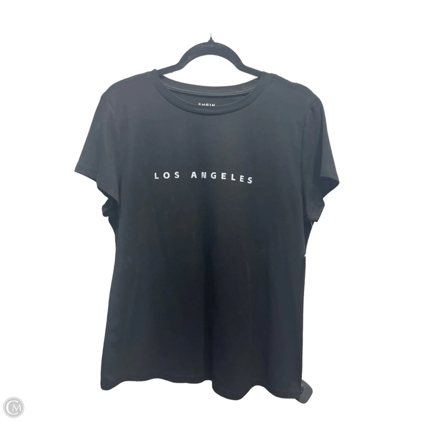 Top Short Sleeve By Shein In Black, Size: Xl