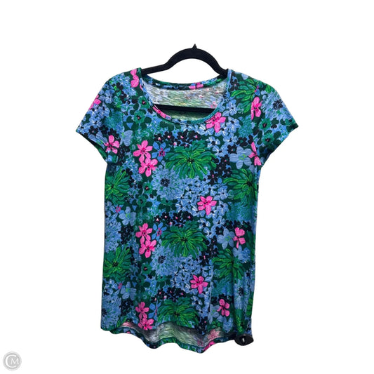 Top Short Sleeve Designer By Lilly Pulitzer In Blue & Green, Size: Xs