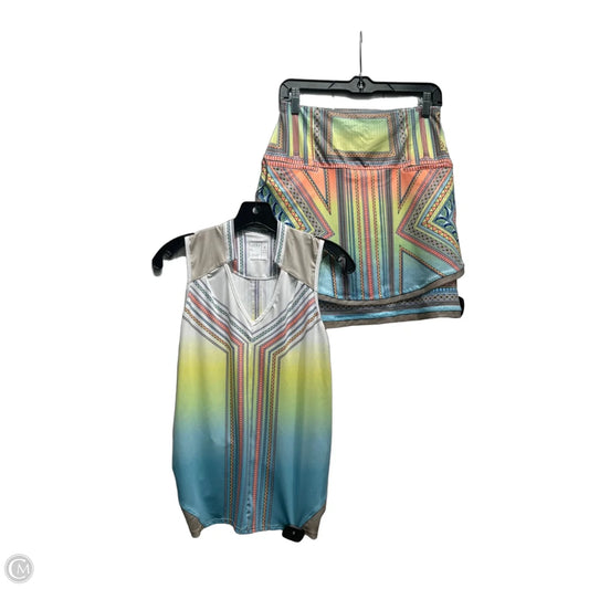 Skirt Set 2pc By Lucky In Love In Orange & Yellow, Size: S