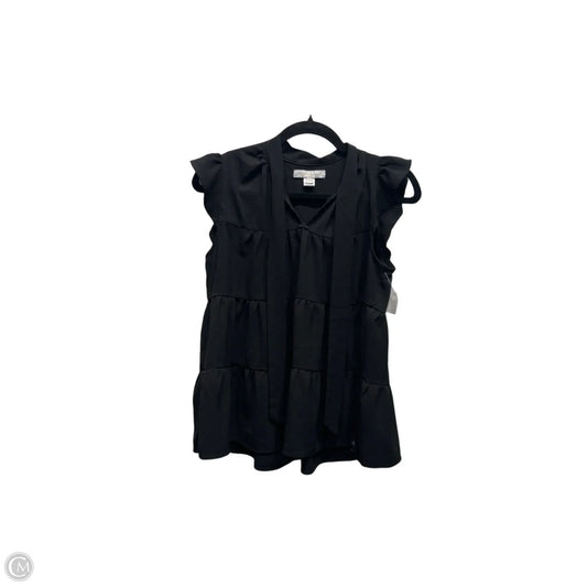Top Short Sleeve By Monteau In Black, Size: M