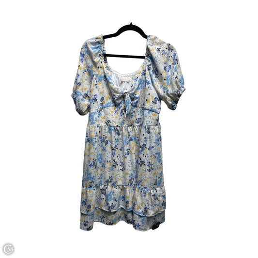 Dress Casual Short By Lc Lauren Conrad In Blue & Yellow, Size: L