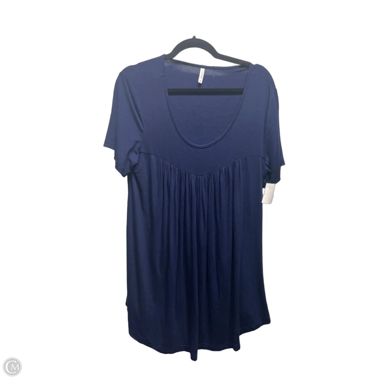 Top Short Sleeve Basic By CATHY In Navy, Size: Xl