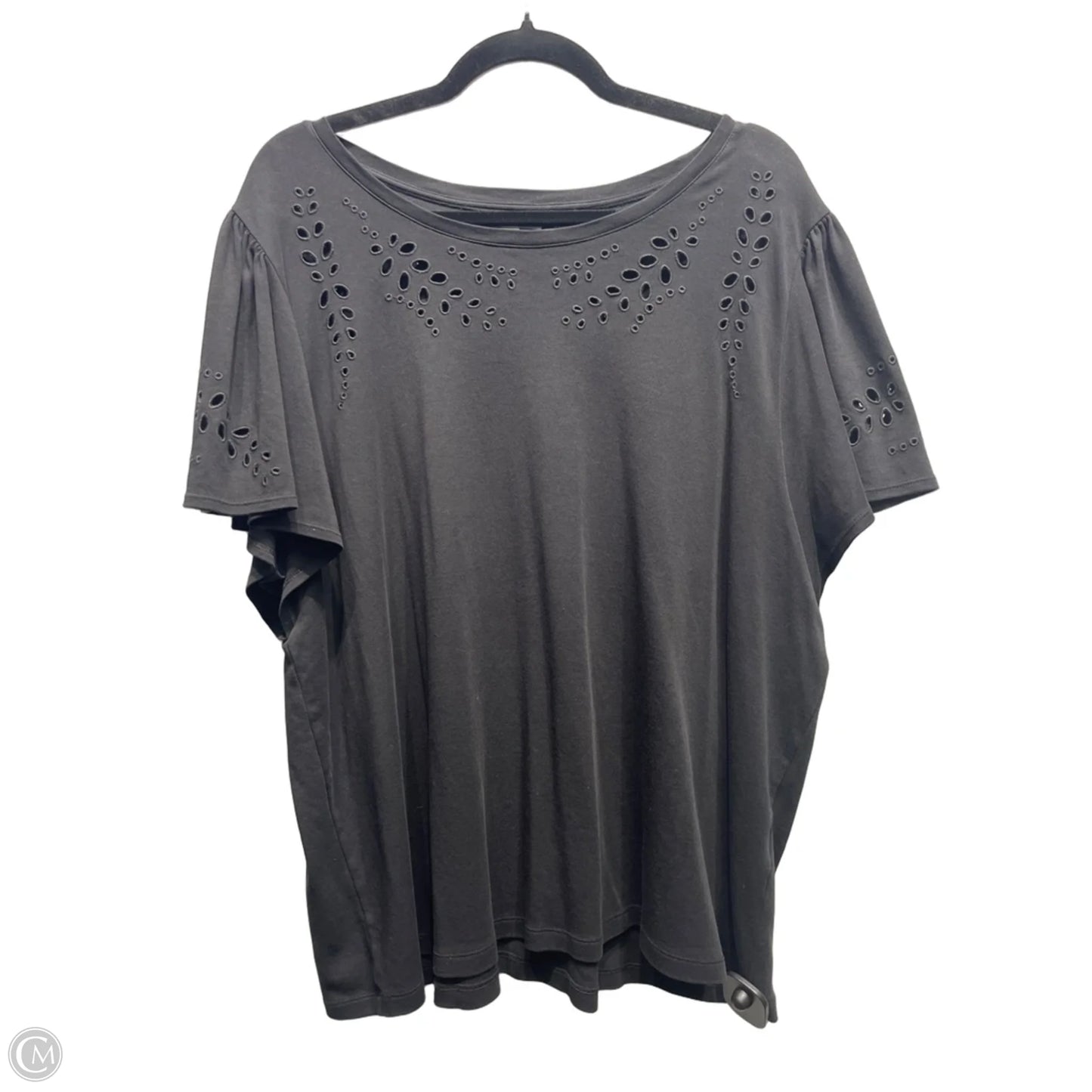 Top Short Sleeve By Chicos In Black, Size: Xxl