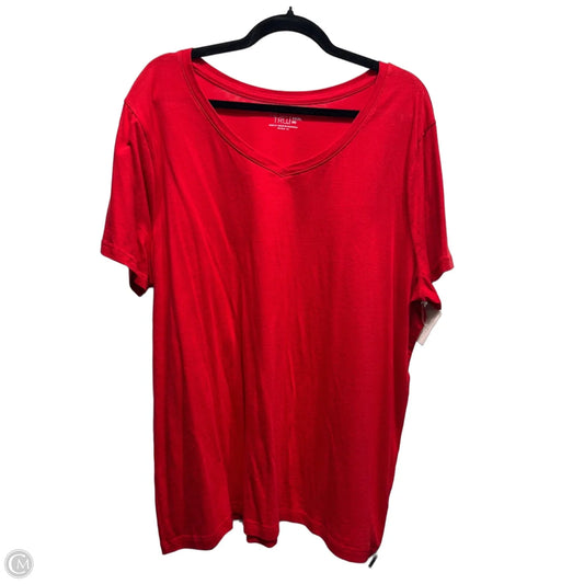 Top Short Sleeve Basic By Time And Tru In Red, Size: 2x