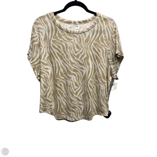 Top Short Sleeve Basic By Old Navy In Tan & White, Size: Xxl