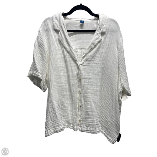 Top Short Sleeve By Old Navy In White, Size: 2x