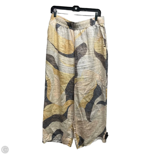 Pants Linen By Rachel Zoe In Cream & Tan, Size: L