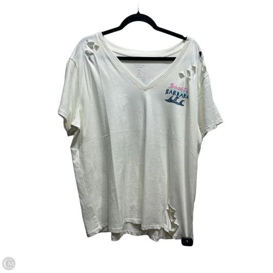 Top Short Sleeve By Torrid In White, Size: L