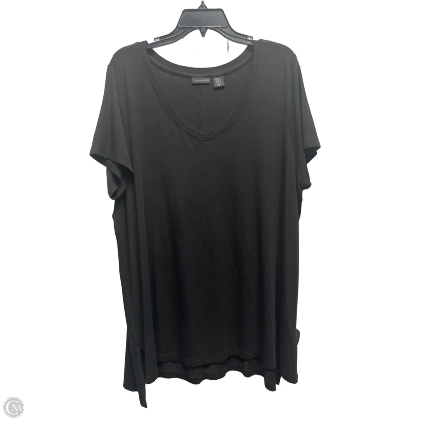 Top Short Sleeve Basic By Tahari In Black, Size: 2x