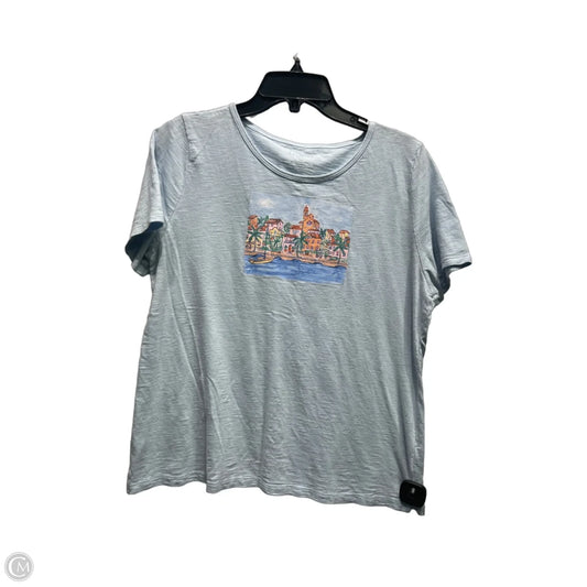 Top Short Sleeve Basic By Talbots In Blue, Size: Xlp