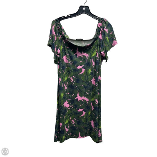 Dress Casual Short By Venus In Green & Pink, Size: M