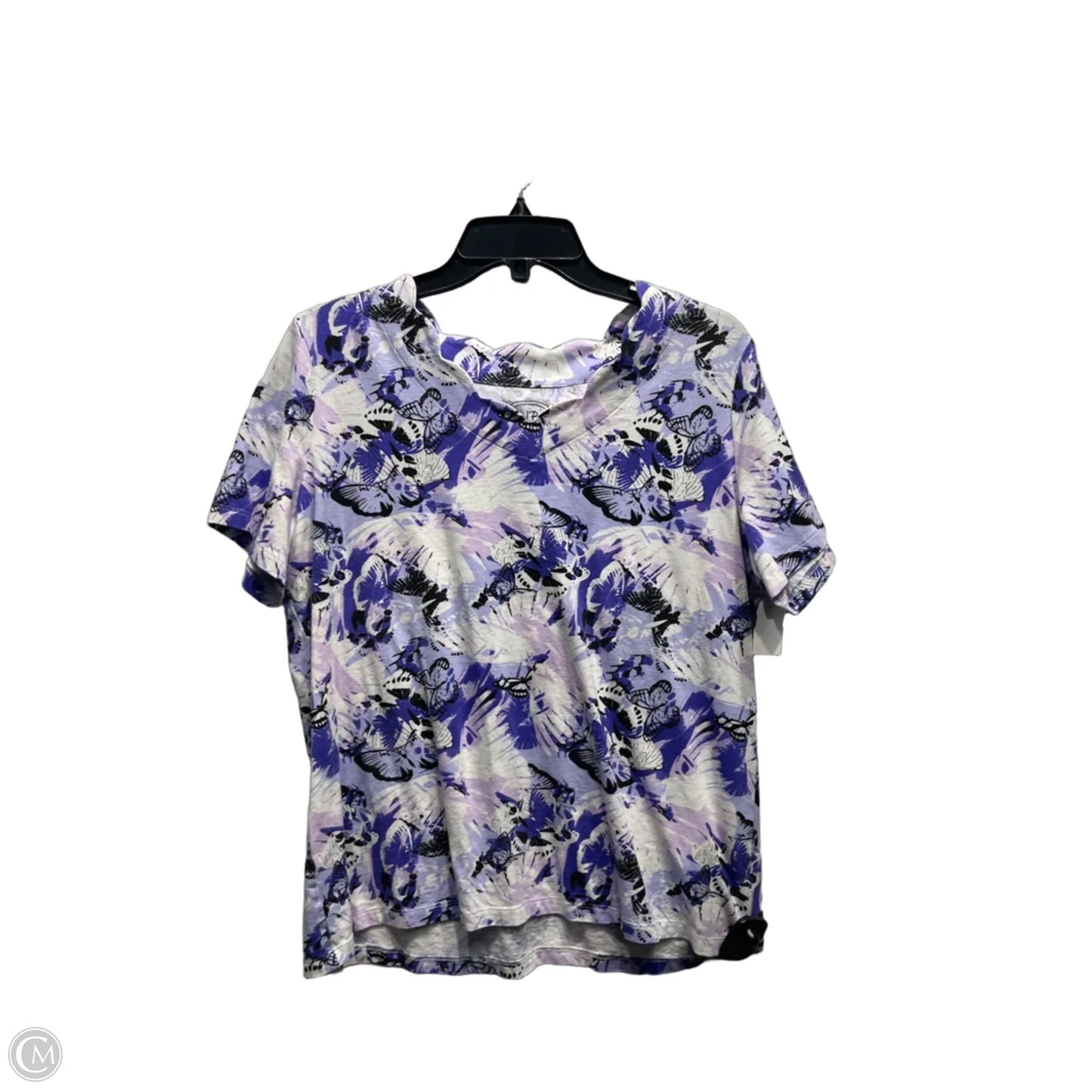 Top Short Sleeve Basic By Coral Bay In Purple, Size: Lp