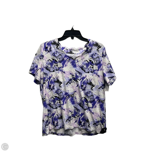 Top Short Sleeve Basic By Coral Bay In Purple, Size: Lp