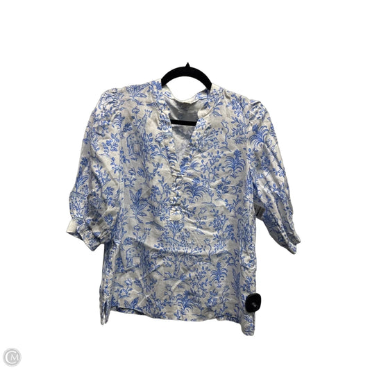 Top Short Sleeve Designer By Lilly Pulitzer In Blue & White, Size: 2