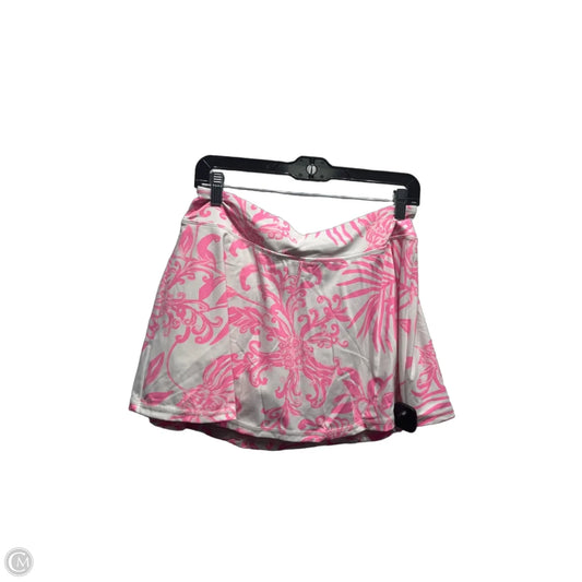 Skort Designer By Lilly Pulitzer In Pink & White, Size: M