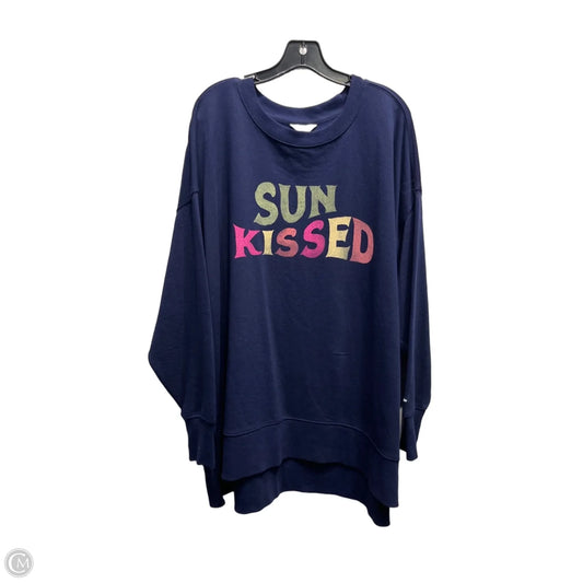 Sweatshirt Crewneck By Crown And Ivy In Navy, Size: 2x