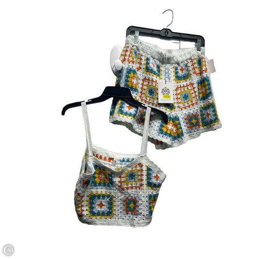 Skirt Set 2pc By Rebellion In Blue & Yellow, Size: Xl
