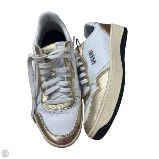 Shoes Sneakers By Skechers In Gold & White, Size: 8