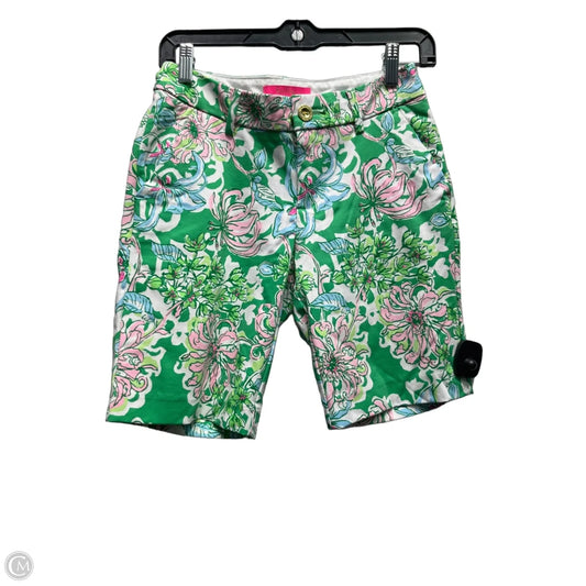Shorts Designer By Lilly Pulitzer In Green & Pink, Size: 0