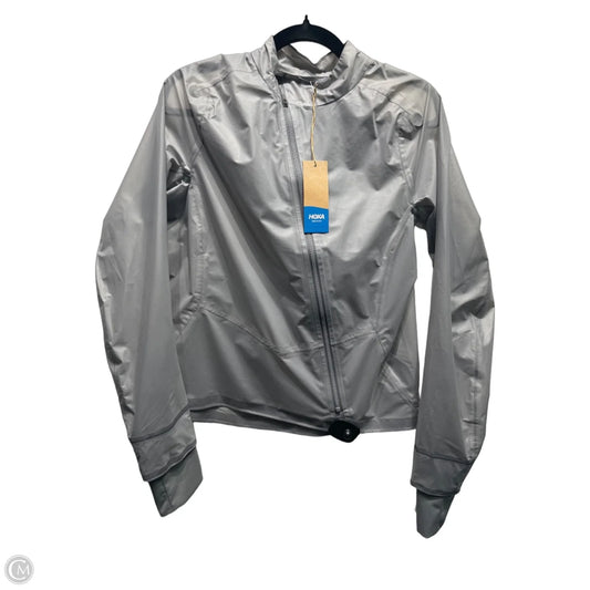 Athletic Jacket By Hoka In Grey, Size: S
