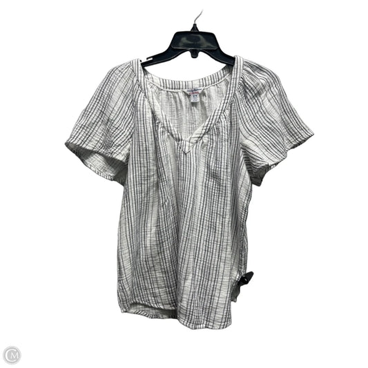 Top Short Sleeve By Tommy Bahama In Grey & White, Size: M