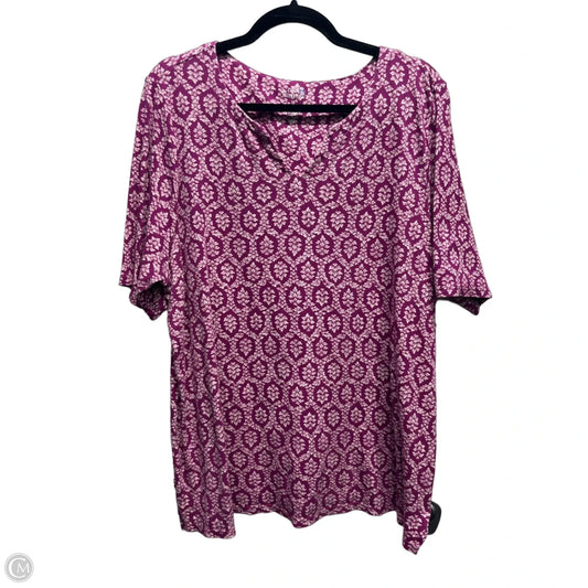 Top Short Sleeve Basic By Kim Rogers In Purple, Size: 1x