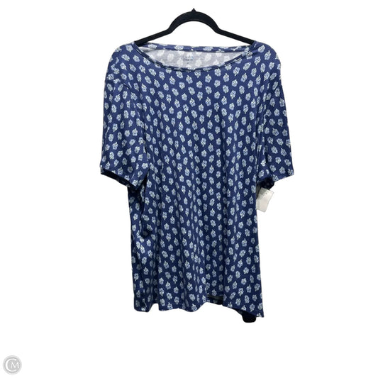 Top Short Sleeve Basic By Croft And Barrow In Blue, Size: 1x