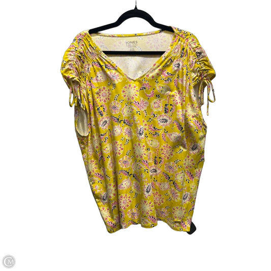 Top Short Sleeve Basic By Jones New York In Yellow, Size: Xxl