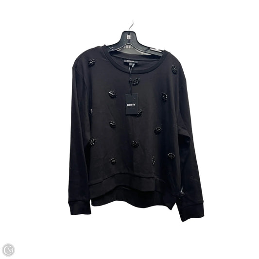 Sweatshirt Crewneck By Dkny In Black, Size: L