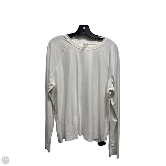 Athletic Top Long Sleeve Crewneck By Lululemon In White, Size: Large