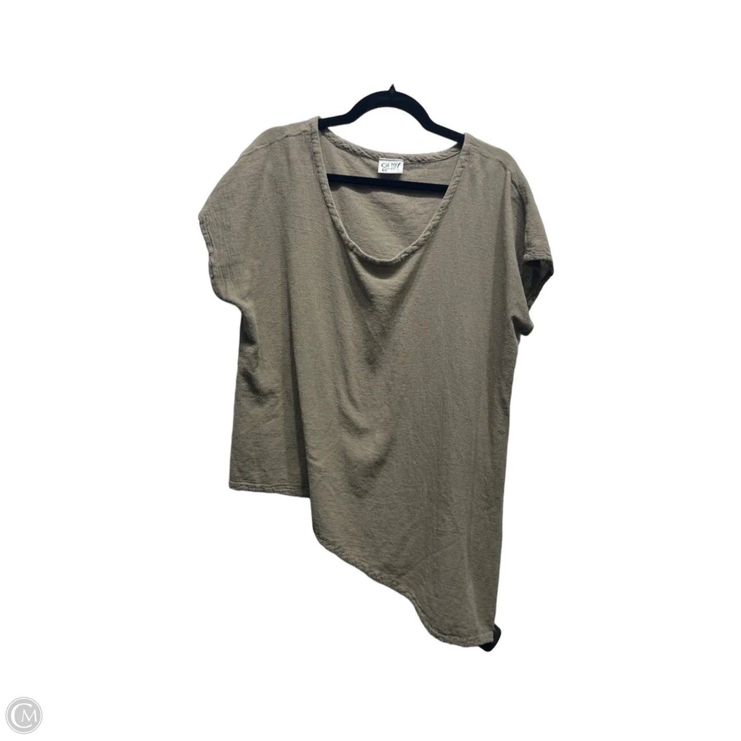 Top Short Sleeve By Oh My Gauze In Brown, Size: L