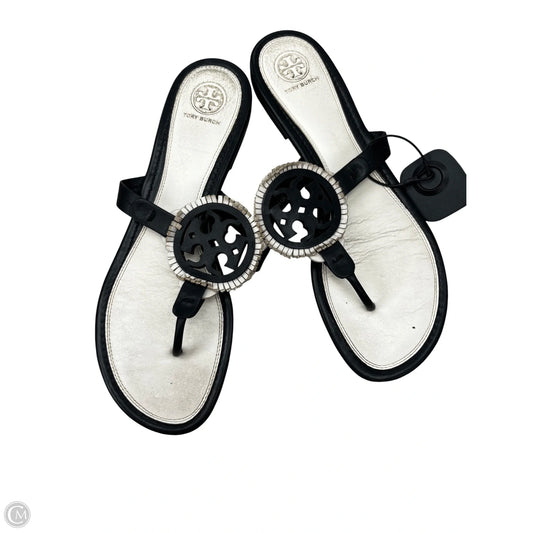 Sandals Designer By Tory Burch In Black & White, Size: 10.5